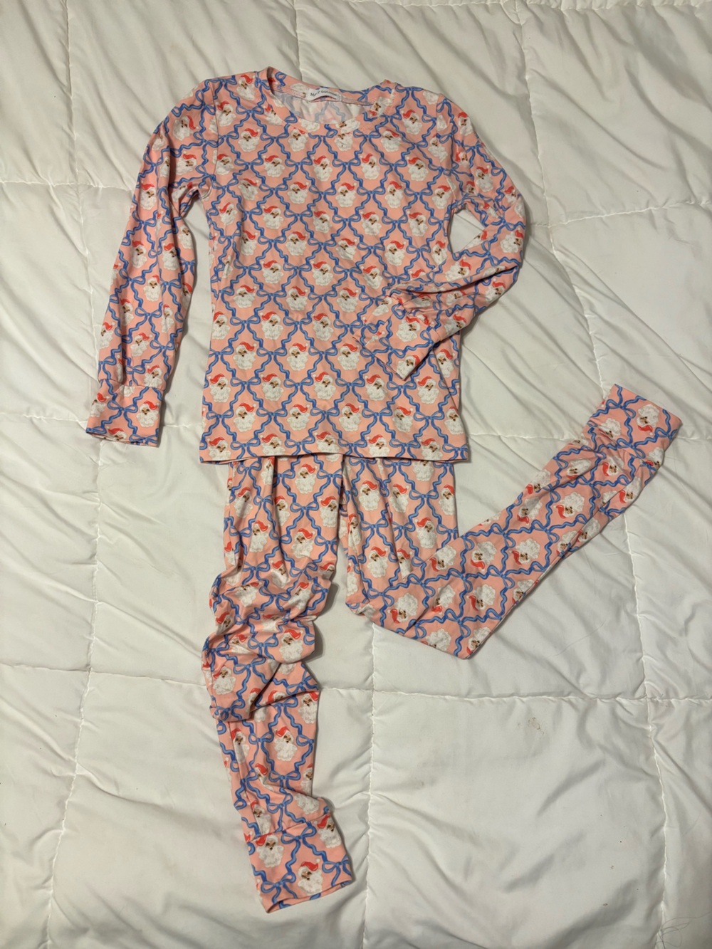 Kids Pink Floral-Print Long Sleeve Pajama Set